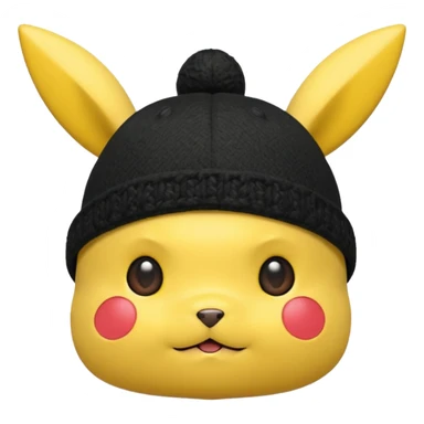 A Pikachu hat black sticker