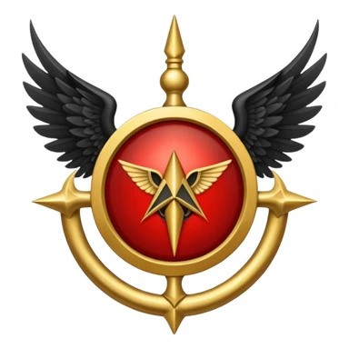 Holy Emblem with black wings and horn and red tetragrammaton in the middle sticker