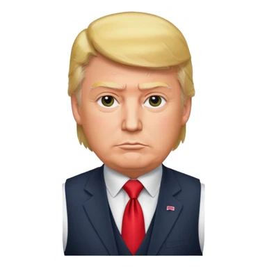 donald trump in vest with tie sticker