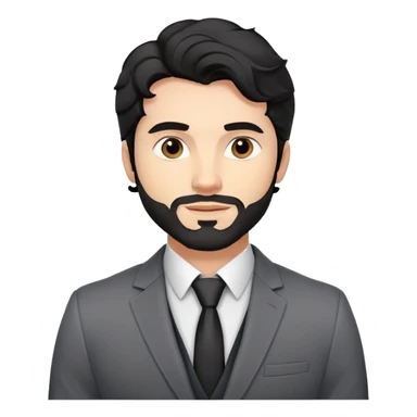 Headshot portrait of a professional 35-year-old man with black wavy hair, stubble, strong jawline, white skin tone, wearing smart casual business attire with blazer, confident and charismatic expression, suitable for a professional speaker profile sticker