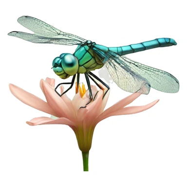 Pretty Dragonfly on lily flower sticker