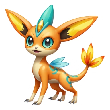 Splash-patterned emotional sparky sparky boom boom painful Meloetta-Victini-Salandit-Celebi-Pokémon-Fakémon-fusion-hybrid-creature sticker