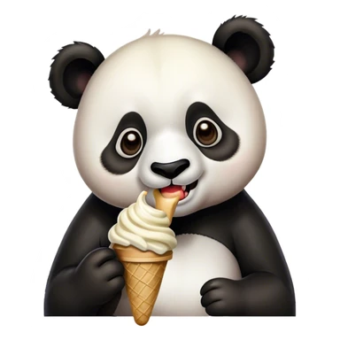 Panda eating ice creamy sticker
