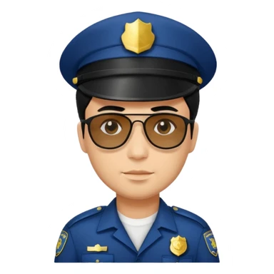man police with hair style and hats and sun glasses black dress sticker