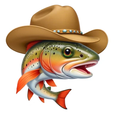 Cutthroat Trout wearing a Cowboy Hat sticker