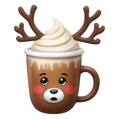Cute reindeer with hot chocolate sticker