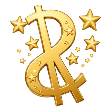 united states dollar sign with stars and hearts and sparkles sticker