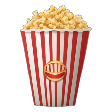 movie theater popcorn and drink in cardboard container sticker