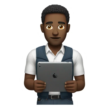 man making film with ipad sticker