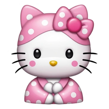Hello kitty en puntitos para pegar y copiar sticker