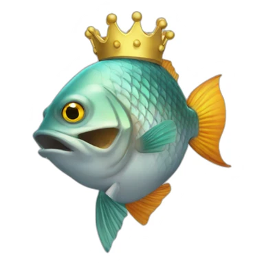 drunk fish with horse body in golden crown sticker