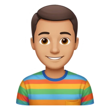 clean shaven, short hair, brown eyes, no glasses, medium skin, fun smiling man sticker