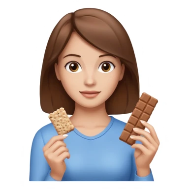 lady holding protein bar sticker