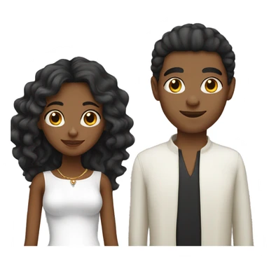 Young pretty black girl with white Moroccan husband  sticker