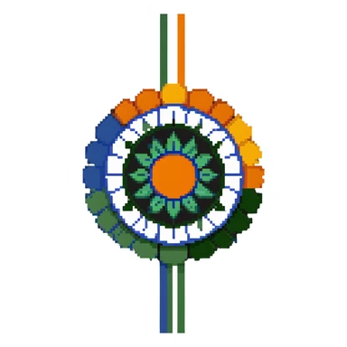 Indian flag with saffron, white, and green horizontal stripes and blue Ashoka Chakra wheel in the center sticker