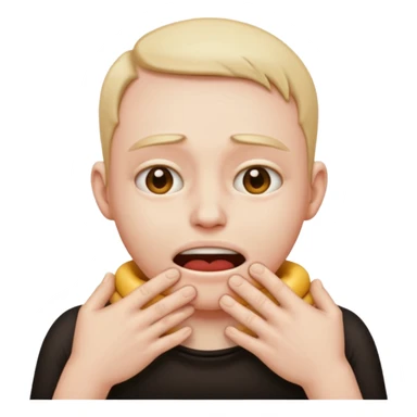 a emoji head choking itself
with both its hands around its neck very graphic sticker