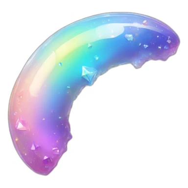 Pastel iridescent rainbow crystal crescent sticker