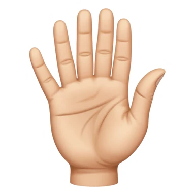 human hand with four fingers raised and the thumb folded down across the palm sticker