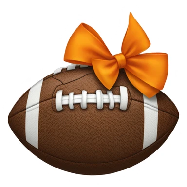 football with a orange bow sticker