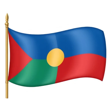 bandera de los gitanos verde azul y círculo rojo sticker