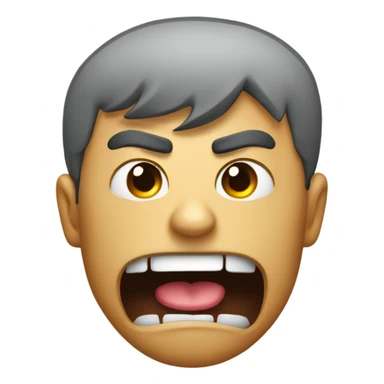 Angry face with tongue out sticker