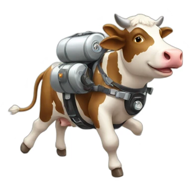 Cow with a jet pack sticker