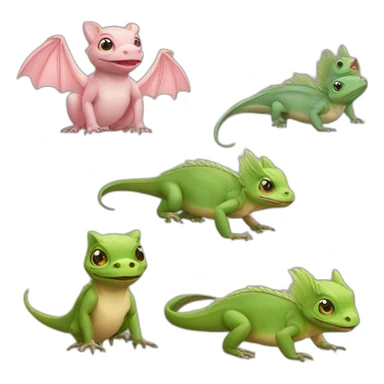 the winged lizard sordes and two piglets sticker