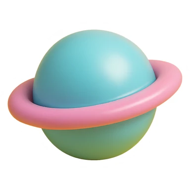 planet with rings vinyl figure style sticker