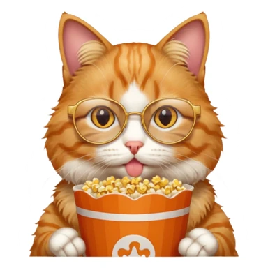 cat with with rapper popcorn with opticals sticker