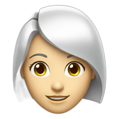 Ai robot assistant, female, face, smiling friendly sticker