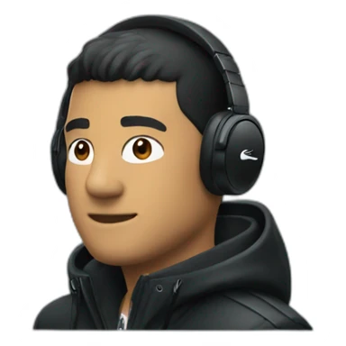 Lacoste headphone latin guy with black windbreaker sticker