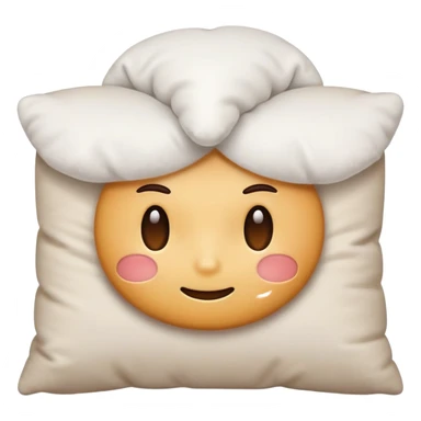 face hiding behind a pillow, classic emoji look sticker
