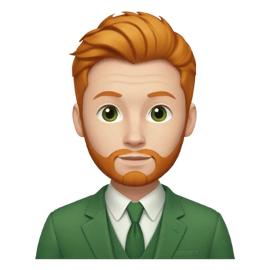 ginger man with bun hair with green suit  sticker