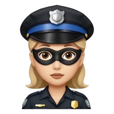 thief with police hat, thief mask, thief black dress. sticker