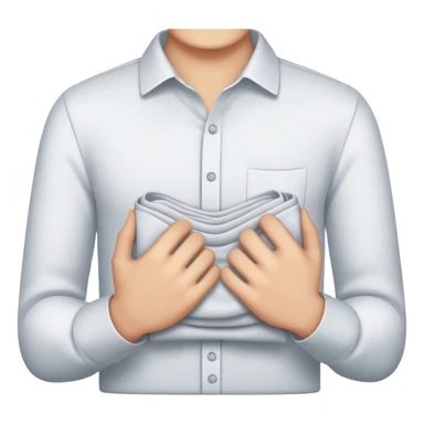 hands folding a shirt, simple and clear, friendly sticker