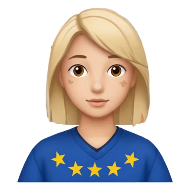Europe styled student. Europe map with flags inside of the map is on the background  sticker