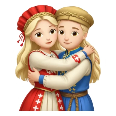 Ukraine hugging Switzerland  sticker
