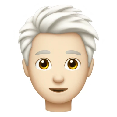 Me with short white wispy hair pale skin sticker