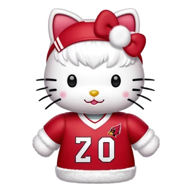 Hello kitty wearing cardinals jersey sticker