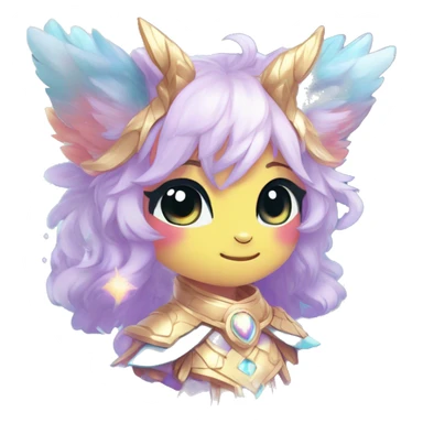 Cute Kawaii Chibi Anthro Sona Colorful Ethereal Pretty see Godly Celestial Shiny Fakemon Full Body sticker