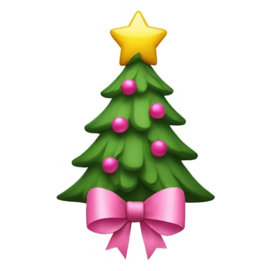 Christmas tree with pink bows on it sticker