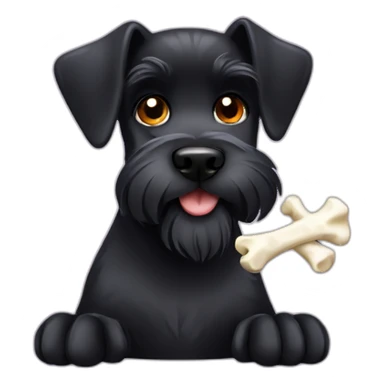 Black schnauzer with bone sticker