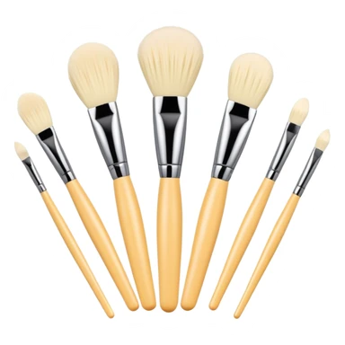 Cream make up brushes sticker