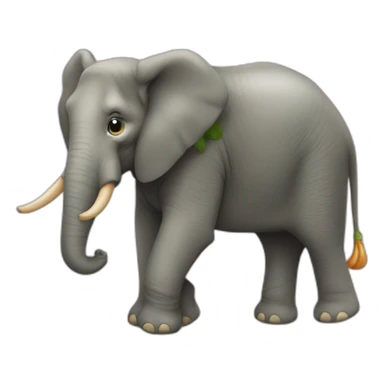 Carotte sur éléphant sticker