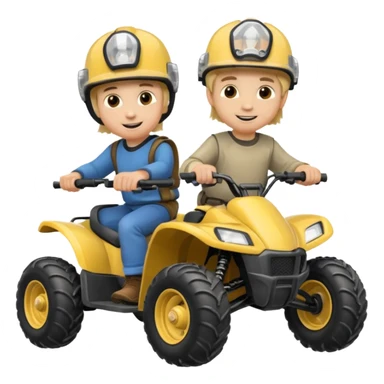 Can you make 2 blonde boys kids riding four wheelers sticker