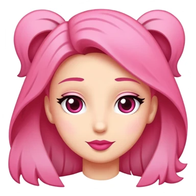 Siyah saçlı pembe dudaklı pembe kırmızı arası hafif allıklı iki kız sticker