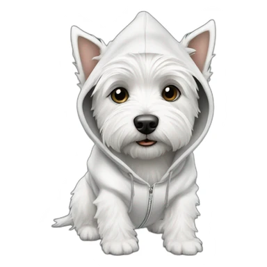 Westie (dog) with hoodie  sticker