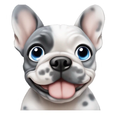 Merle Frenchie with blue eyes sticker