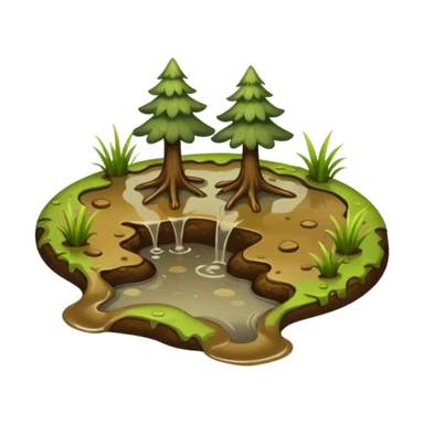 Emoji to be used on my dog’s Instagram highlight. It’s a highlight of my dogs adventures where they run through forests and splash through muds so an emoji of maybe a muddy puddle with forest or swampy elements sticker