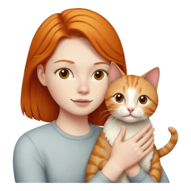 Ginger person stroking a cat sticker